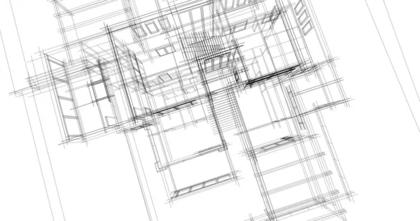 Ескіз Концепції Будинку Ілюстрація — стокове фото