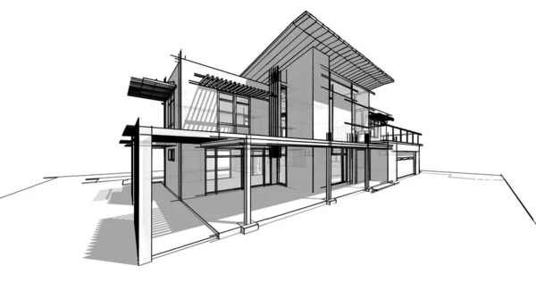 House Concept Sketch Illustration — Stock Photo, Image