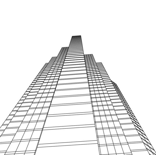 Antecedentes Futuristas Rascacielos Ciudad — Foto de Stock