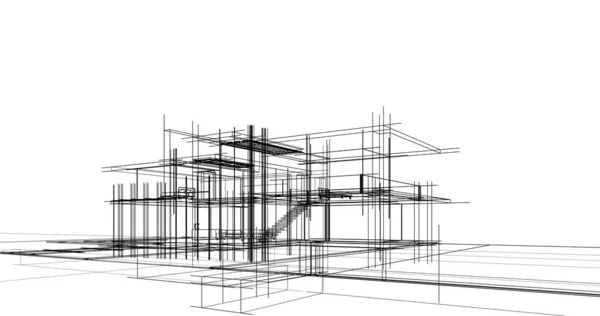 Эскиз Концепции Дома Иллюстрация — стоковое фото
