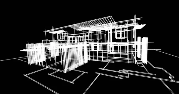 Эскиз Концепции Дома Иллюстрация — стоковое фото