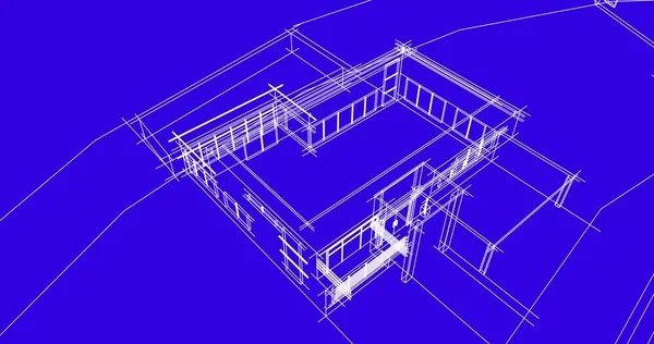 Illustrazione Dell Architettura Degli Edifici Della Città — Foto Stock