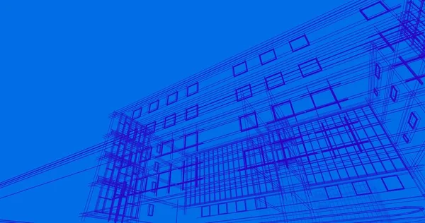 Binanın mimari 3d çizim çizim ev