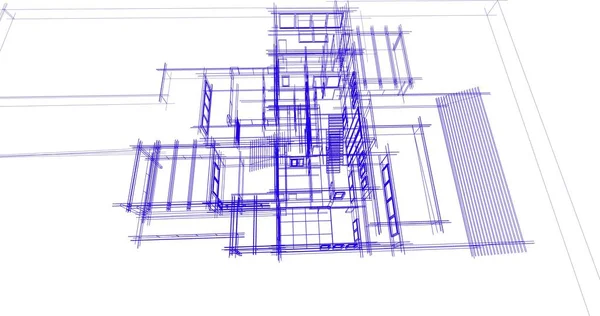 房子概念剪影3D — 图库照片