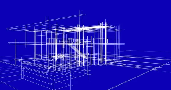 房子概念剪影3D — 图库照片