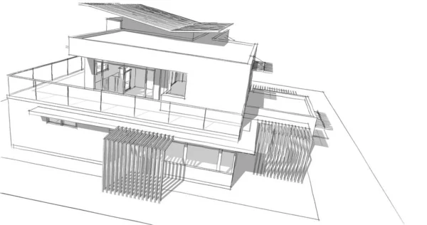 Ескіз Концепції Будинку Ілюстрація — стокове фото