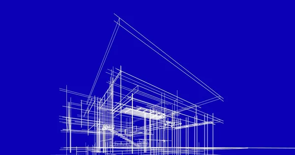 房子概念剪影3D — 图库照片