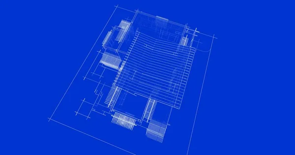 房子概念剪影3D — 图库照片