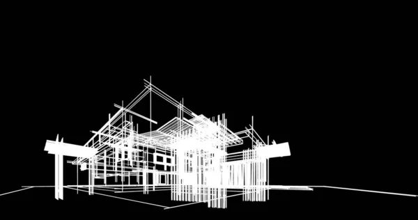 Эскиз Концепции Дома Иллюстрация — стоковое фото