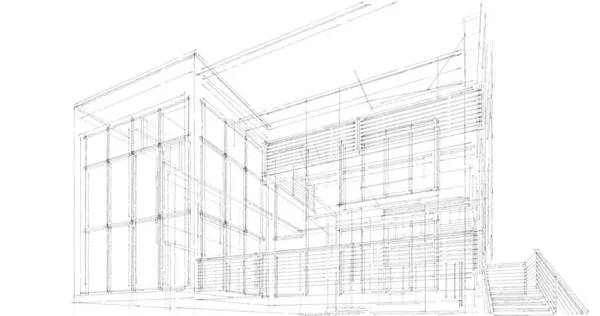 Architektura Budynek Ilustracja Tle — Zdjęcie stockowe