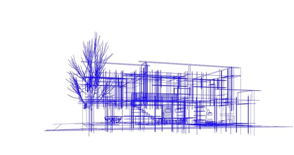 Rysunek Architektoniczne Budownictwo Mieszkaniowe — Zdjęcie stockowe