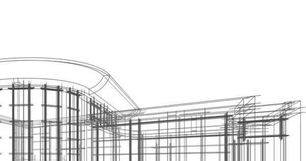 建筑3D背景图 — 图库照片