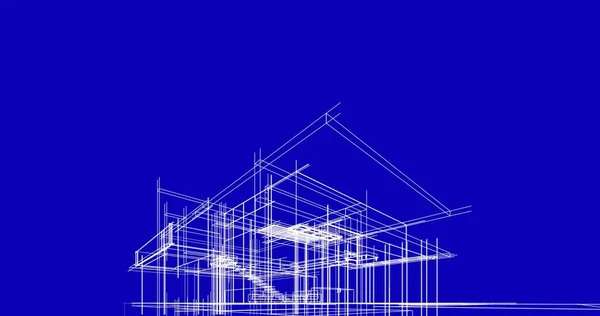 房子概念剪影3D — 图库照片