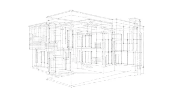 Arquitetura Edifício Ilustração Fundo — Fotografia de Stock