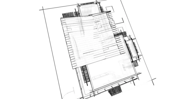 Эскиз Концепции Дома Иллюстрация — стоковое фото