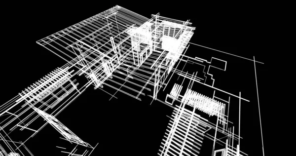 房子概念剪影3D — 图库照片