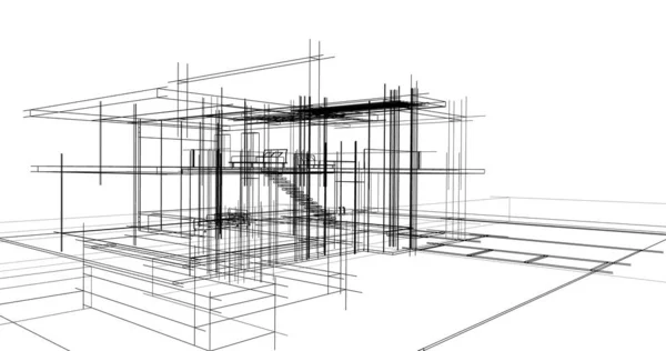 Эскиз Концепции Дома Иллюстрация — стоковое фото