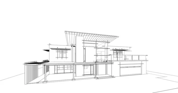 Эскиз Концепции Дома Иллюстрация — стоковое фото
