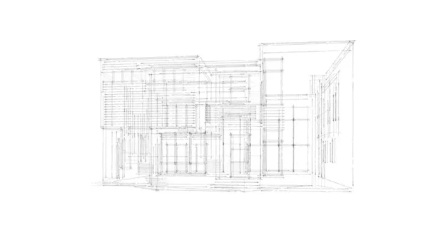 Arquitectura Edificio Ilustración Sobre Fondo —  Fotos de Stock