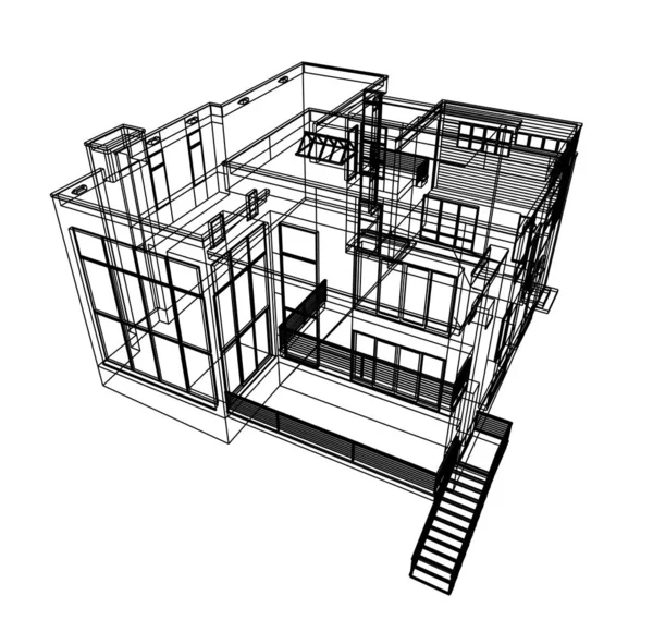 Desenho Conceito Casa Ilustração — Fotografia de Stock