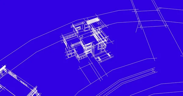 Illustrazione Dell Architettura Degli Edifici Della Città — Foto Stock