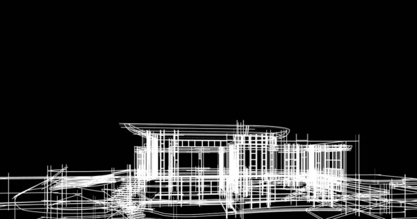 建筑3D背景图 — 图库照片