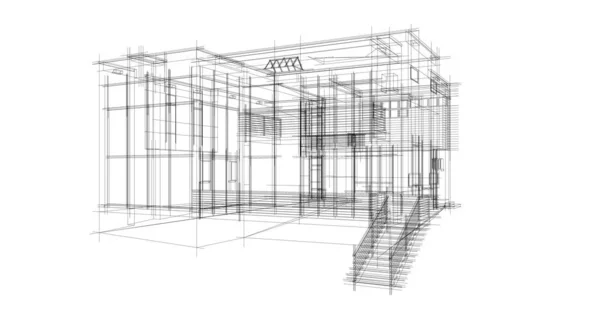 Arquitectura Edificio Ilustración Sobre Fondo — Foto de Stock