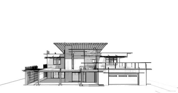 House Concept Sketch Illustration — Stock Photo, Image