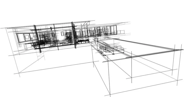 Эскиз Концепции Дома Иллюстрация — стоковое фото