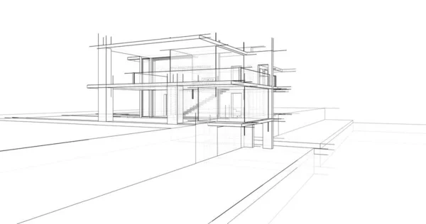 House Concept Sketch Illustration — Stock Photo, Image