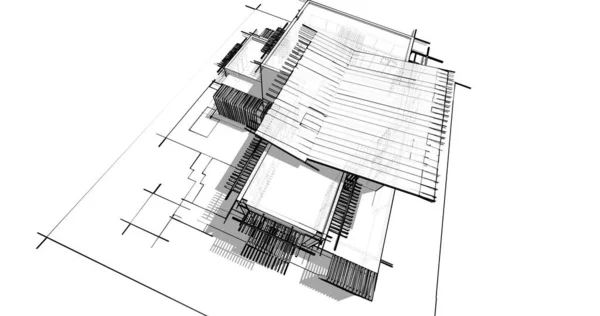 Эскиз Концепции Дома Иллюстрация — стоковое фото