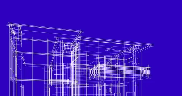 房子概念剪影3D — 图库照片