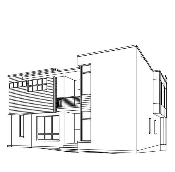 Haus Konzept Skizze Illustration — Stockfoto