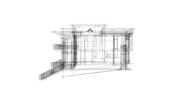 Arquitectura Edificio Ilustración Sobre Fondo —  Fotos de Stock