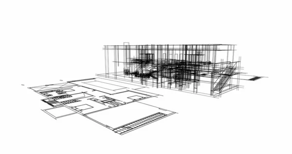 Эскиз Концепции Дома Иллюстрация — стоковое фото