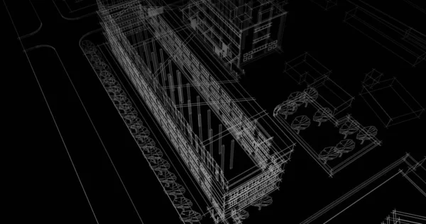 Rysunek Architektoniczne Budownictwo Mieszkaniowe — Zdjęcie stockowe