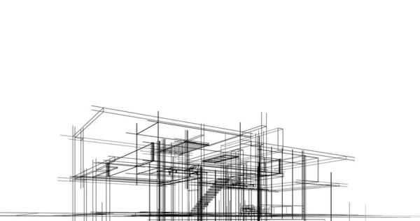 Ескіз Концепції Будинку Ілюстрація — стокове фото