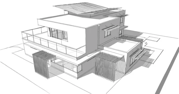 Эскиз Концепции Дома Иллюстрация — стоковое фото