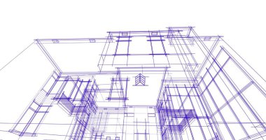 Ev kavramı kroki 3d çizim