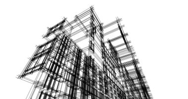 şehir mimarisi ve binalar 3D çizimi 