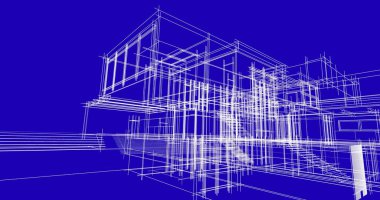 Ev kavramı kroki 3d çizim