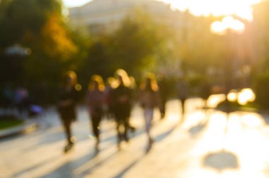 Sonbahar park, bulanık görünüm 