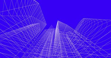 şehir mimarisi ve binalar 3D çizimi 