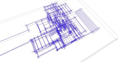 Ev kavramı kroki 3d çizim