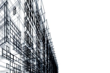 mimari çizimleri 3B illüstrasyon - illüstrasyon