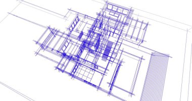 Ev kavramı kroki 3d çizim