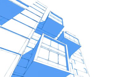 Binanın mimari 3d çizim çizim ev