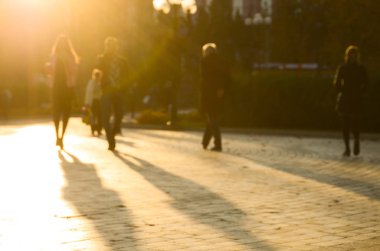 Sonbahar park, bulanık görünüm 