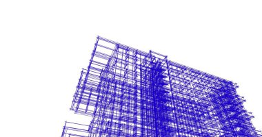 mimari çizimleri 3B illüstrasyon - illüstrasyon