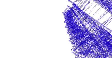 mimari çizimleri 3B illüstrasyon - illüstrasyon